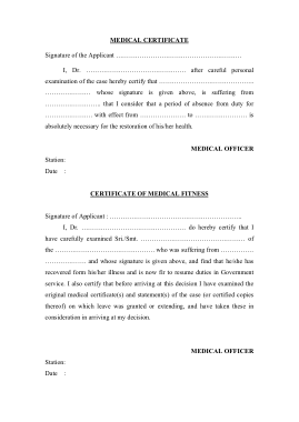 Medical Certificate Blank Form Template
