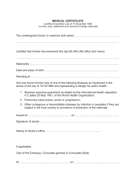 Sample Form of Medical Certificate Template