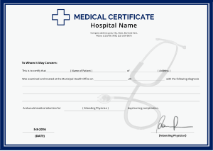 Free Medical Fitness Certificate Template