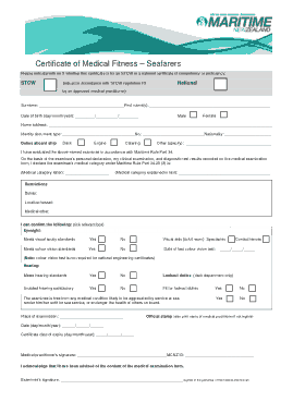 Medical Fitness Certificate for Seafarers Template