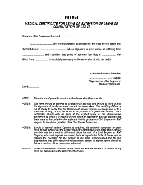 Medical Certificate Form for Extension of Sick Leave Template