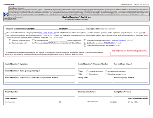 CDL Medical Certificate Template