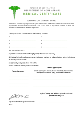 Home Affairs Medical Certificate Template