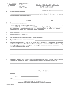 Sample of Medical Certificate for Student Template