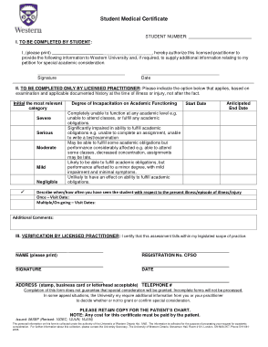 Student Medical Certificate Form Template