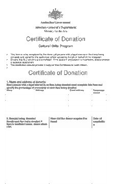 Donation Certificate Sample Template