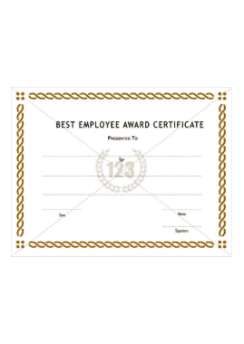 Best Employee Award Certificate Template
