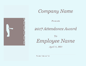 Employee Attendance Award Certificate Template
