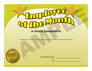 Employee of the Month Award Certificate Template