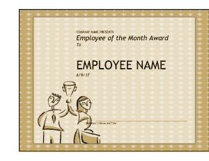 Employee of the Month Company Award Certificate Template