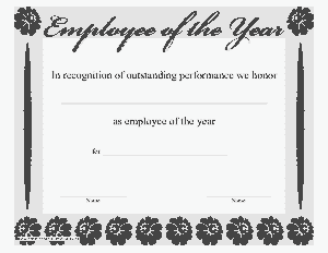 Employee of the Year Award Certificate Template