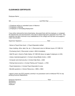 Employment Clearance Certificate Template
