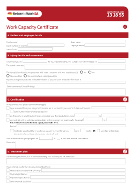Employment Work Certificate Sample Template