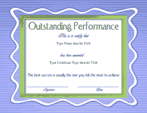 Outstanding Performance Certificate Template
