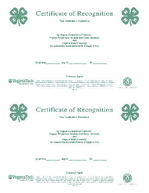 Recognition Certificates Free Template