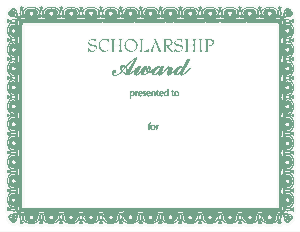 Scholarship Certificate Sample Template