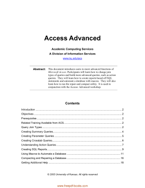 Access Advanced Book, MS Access Tutorial