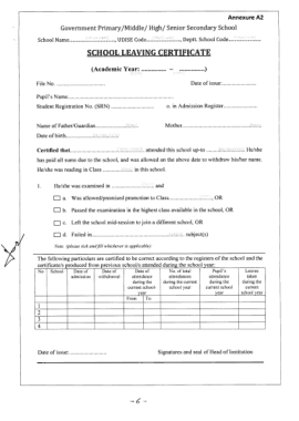 Free Download PDF Books, Primary School Leaving Certificate Template