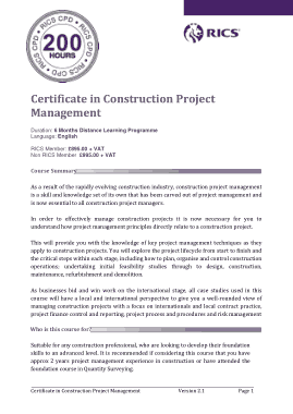 Project Management Certificate Template