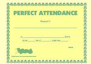 School Attendance Certificate Sample Template