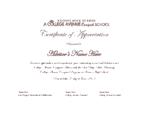 Certificate of Service Appreciation Example Template