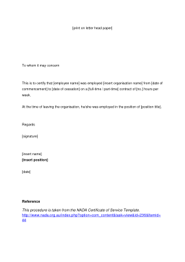 Employee Certificate of Service Template