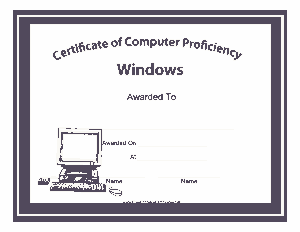 Basic Computer Proficiency Certificate Template