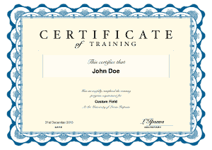 Printable Certificate of Training Template