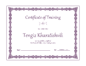Simple Certificate of Training Template