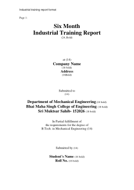 Six Months Industrial Training Certificate Template