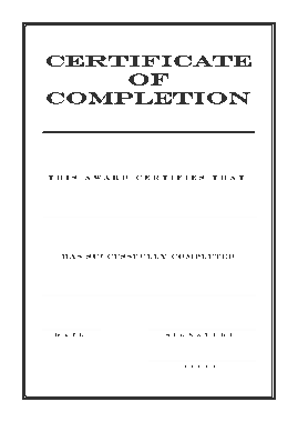 Training Course Completion Certificate Template