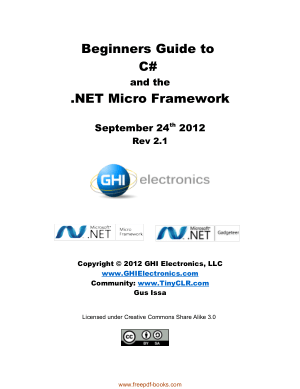 Free Download PDF Books, Beginners Guide To C# And The Net Micro Framework