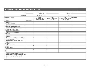 Free Download PDF Books, Building Inspection Checklist Form Template