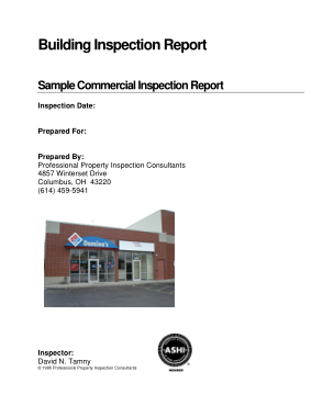 Sample Commercial Building Inspection Report Form Template