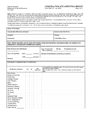 Construction Site Inspection Report Form 3400 Template
