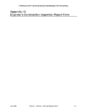 Engineers Construction Inspection Report Form Template