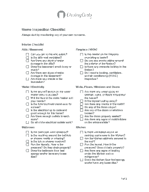 Free Download PDF Books, Full Home Inspection Checklist Form Template