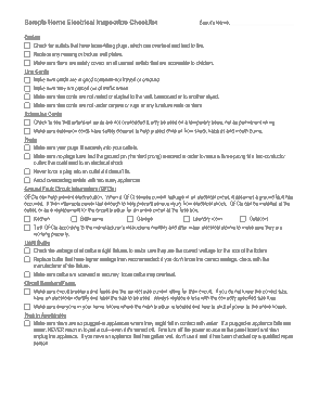 Home Electrical Inspection Checklist Form Template