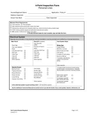 Home Insurance Inspection Form Template