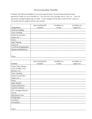 Rental Home Inspection Checklist Form Template