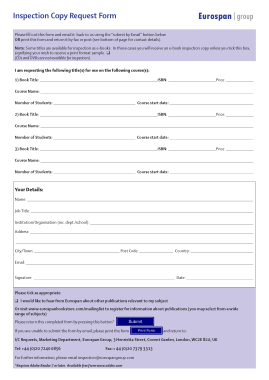 Inspection Copy Request Form Template