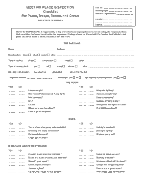 Free Download PDF Books, Meeting Place Inspection Checklist Example Form Template