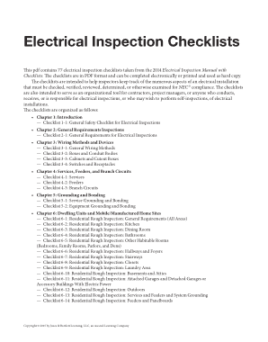 Simple Electrical Inspection Checklist Form Template