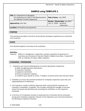 Inspection Report Format Form Template