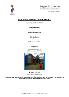 Residential Commercial Buidling Inspection Report Form Template