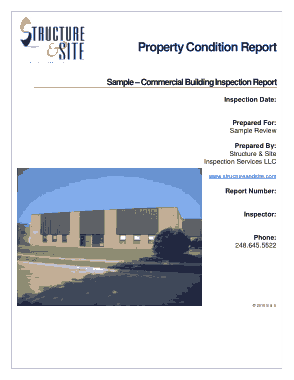 Sample Property Condition Report Form Template