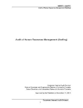 Audit of Human Resources Management Audit Report Template