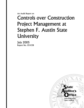 Audit Report on Controls over Construction Project Management Template
