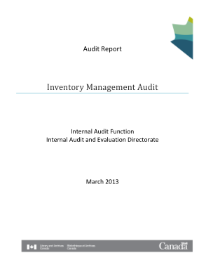 Inventory Management Audit Report Sample Template