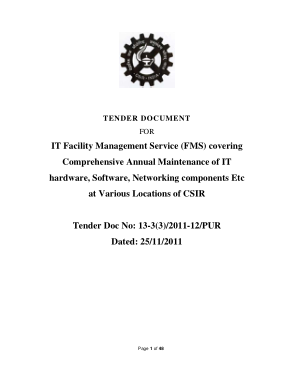 IT Facilities Management Report FMS Sample Template